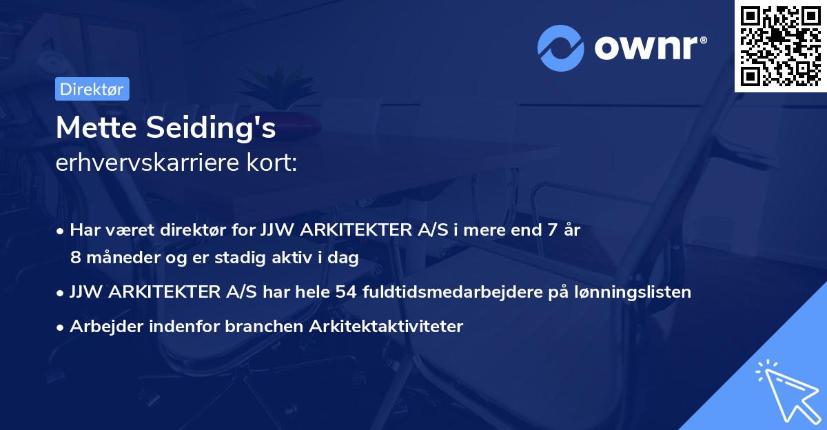 Mette Seiding's erhvervskarriere kort