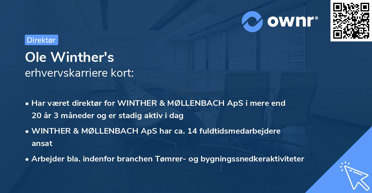 Ole Winther's erhvervskarriere kort