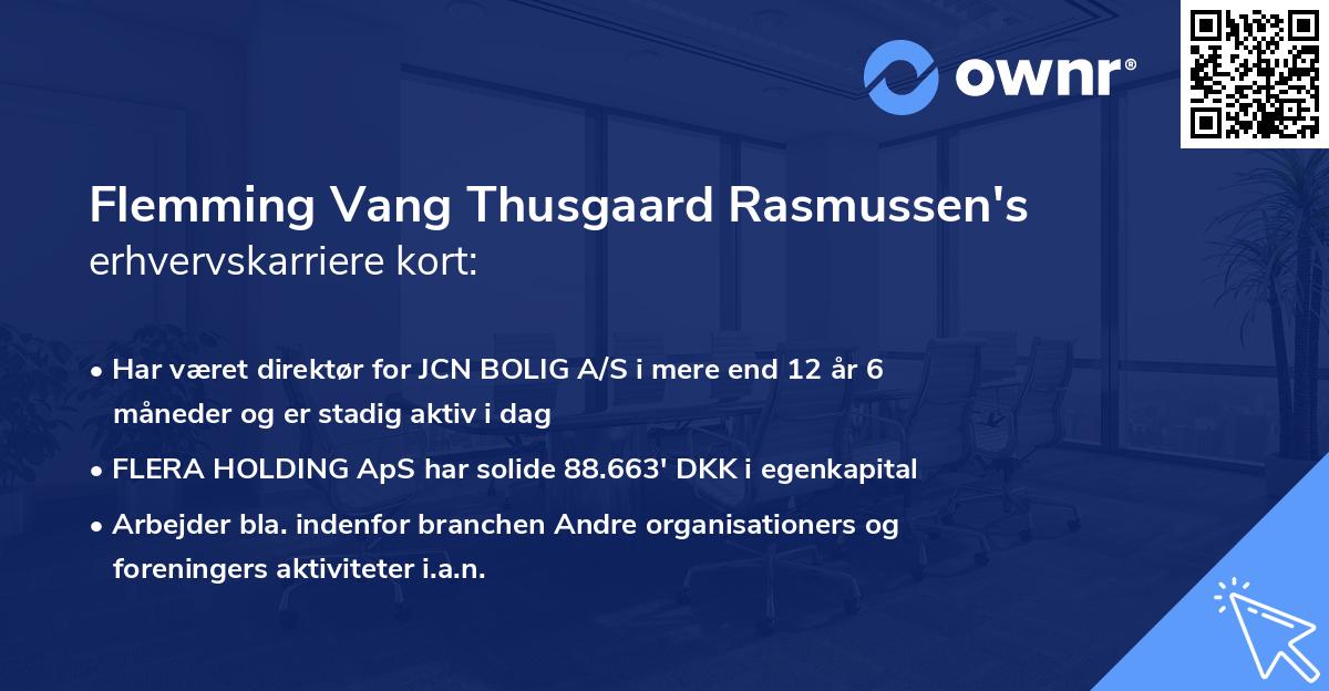 Flemming Vang Thusgaard Rasmussen's erhvervskarriere kort