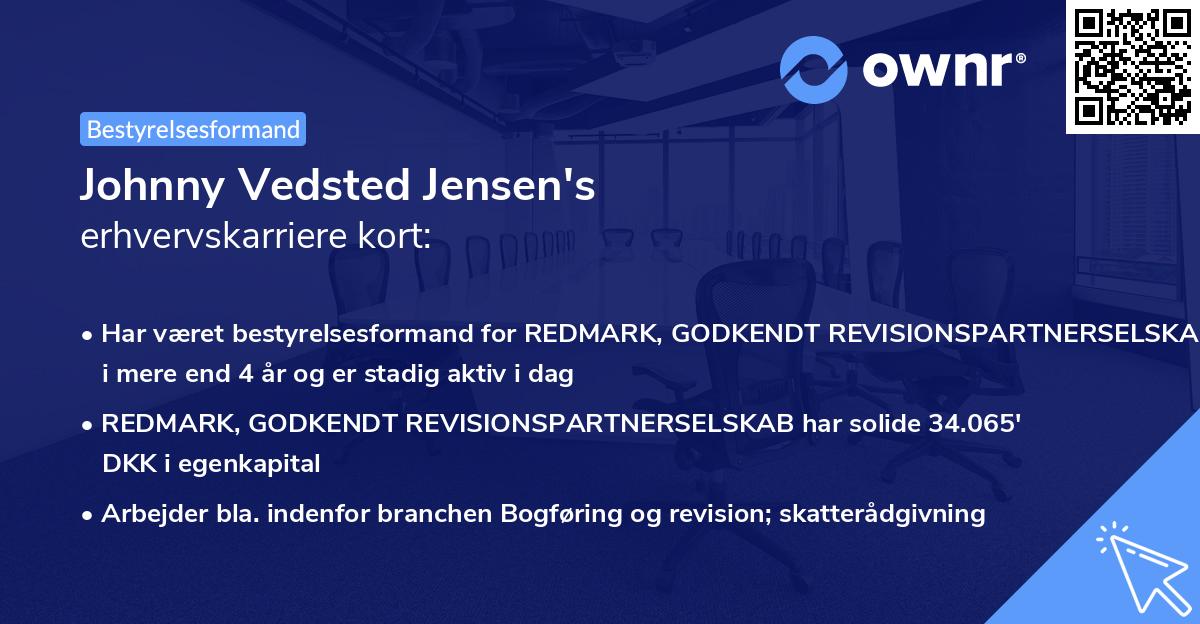 Johnny Vedsted Jensen's erhvervskarriere kort