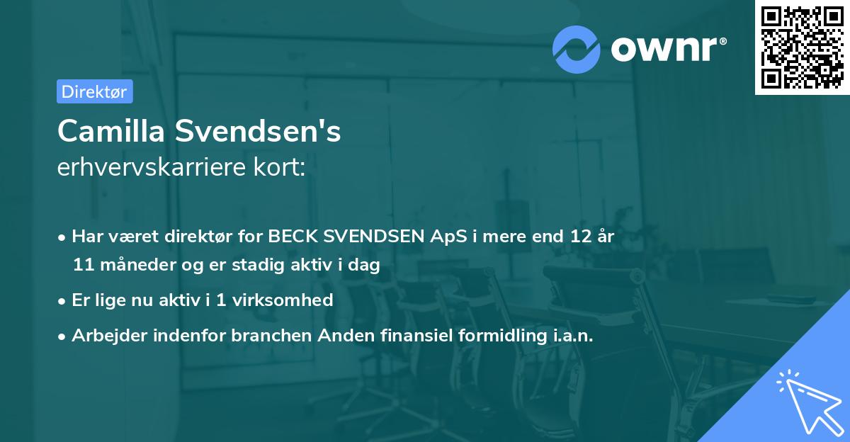 Camilla Svendsen's erhvervskarriere kort