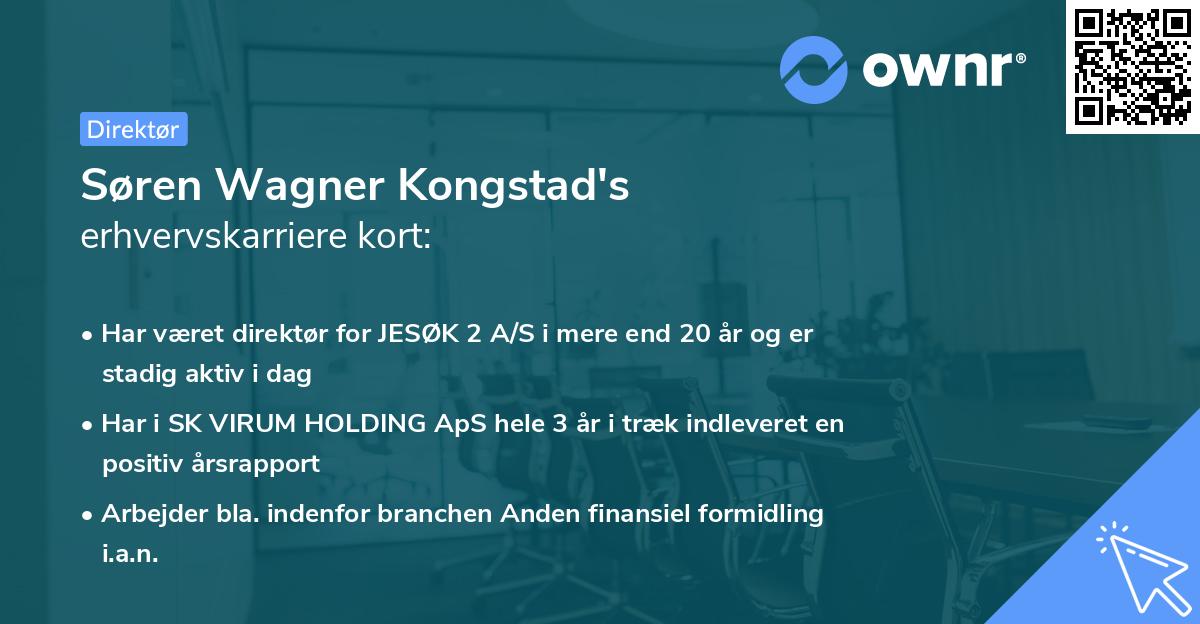 Søren Wagner Kongstad's erhvervskarriere kort
