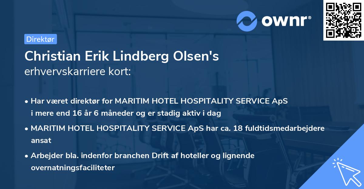 Christian Erik Lindberg Olsen's erhvervskarriere kort