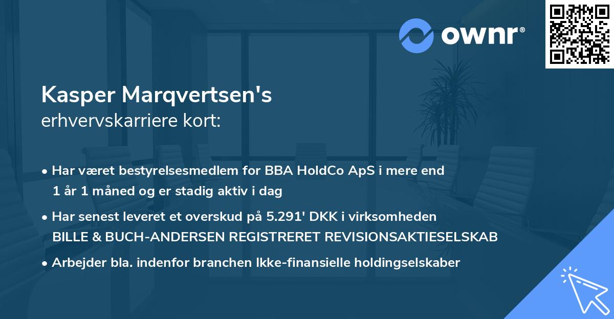 Kasper Marqvertsen's erhvervskarriere kort