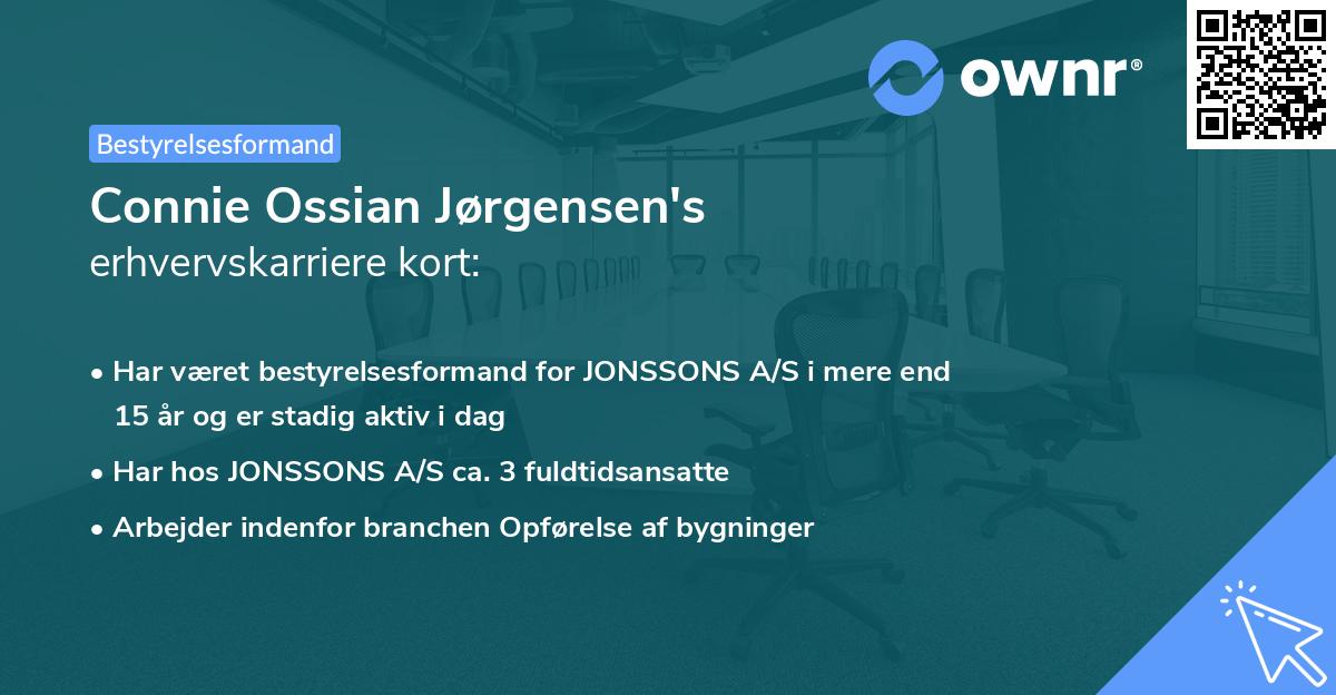 Connie Ossian Jørgensen's erhvervskarriere kort