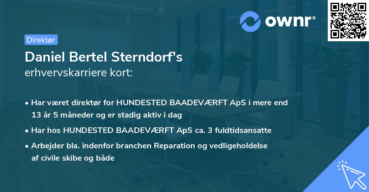Daniel Bertel Sterndorf's erhvervskarriere kort