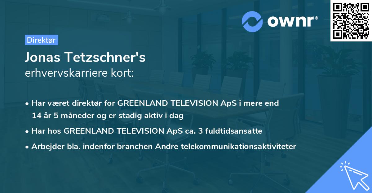 Jonas Tetzschner's erhvervskarriere kort