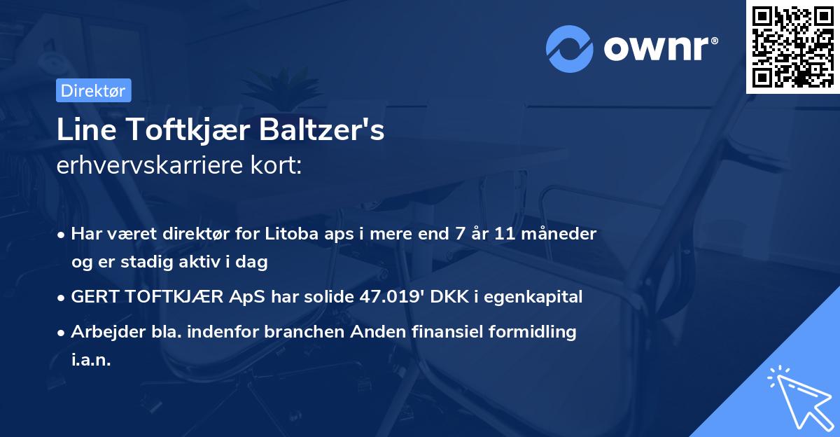 Line Toftkjær Baltzer's erhvervskarriere kort