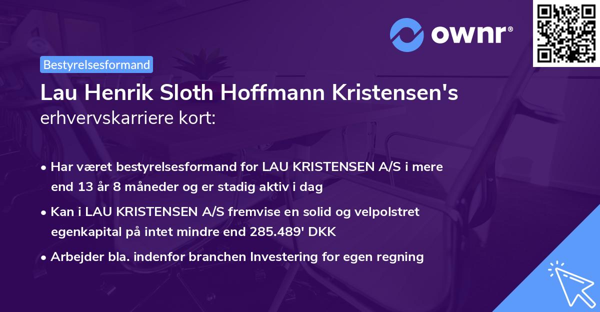 Lau Henrik Sloth Hoffmann Kristensen's erhvervskarriere kort