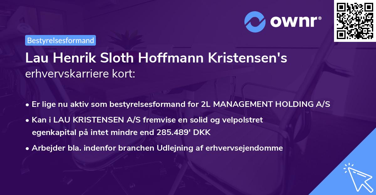 Lau Henrik Sloth Hoffmann Kristensen's erhvervskarriere kort