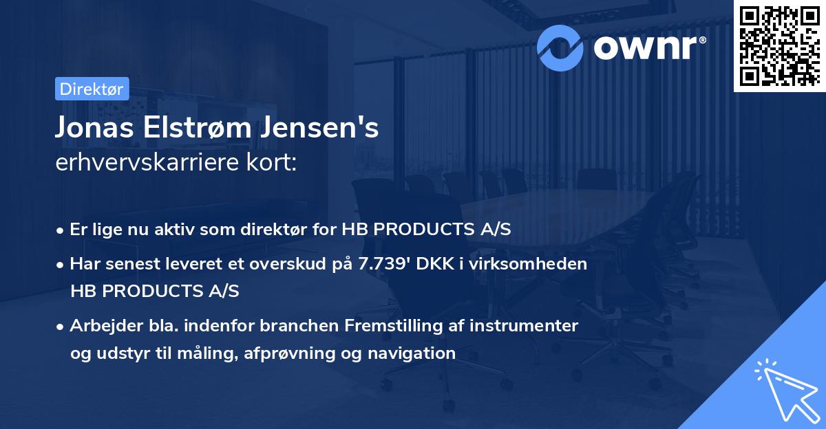Jonas Elstrøm Jensen's erhvervskarriere kort