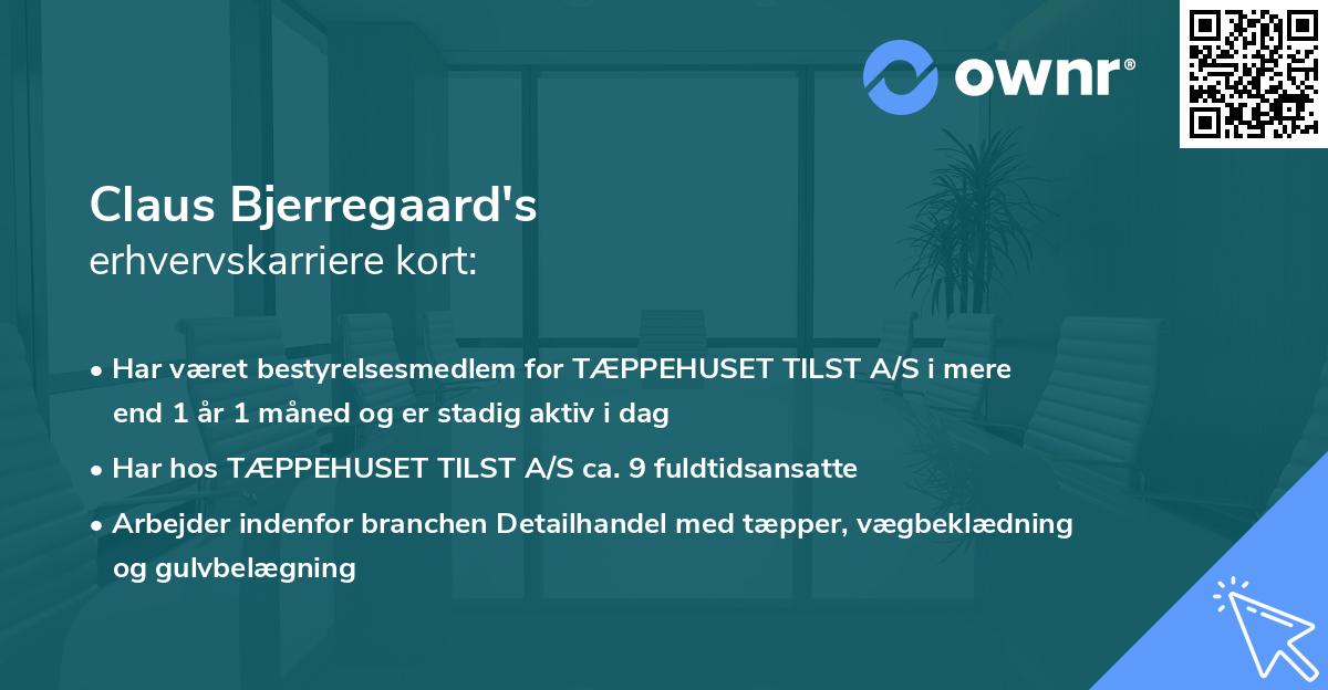 Claus Bjerregaard's erhvervskarriere kort