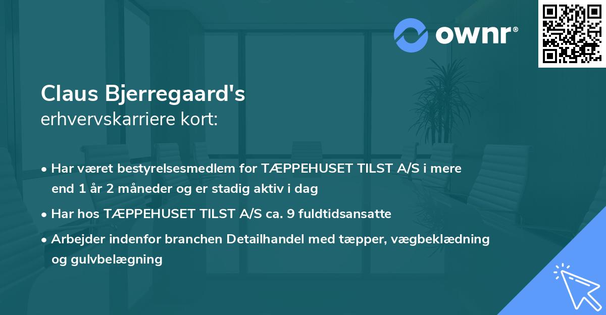 Claus Bjerregaard's erhvervskarriere kort