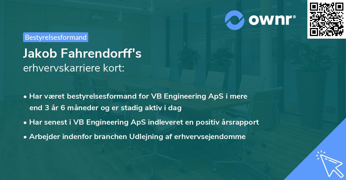 Jakob Fahrendorff's erhvervskarriere kort