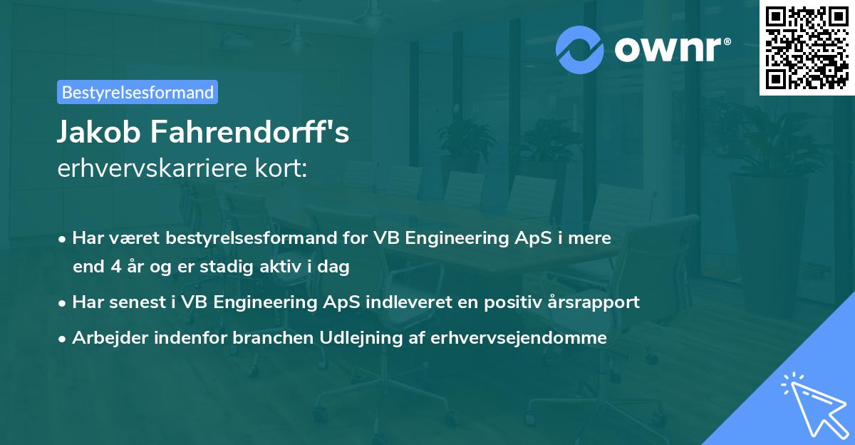 Jakob Fahrendorff's erhvervskarriere kort