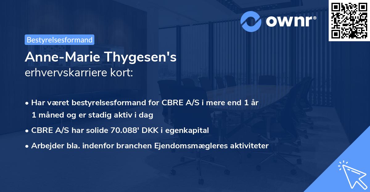 Anne-Marie Thygesen's erhvervskarriere kort