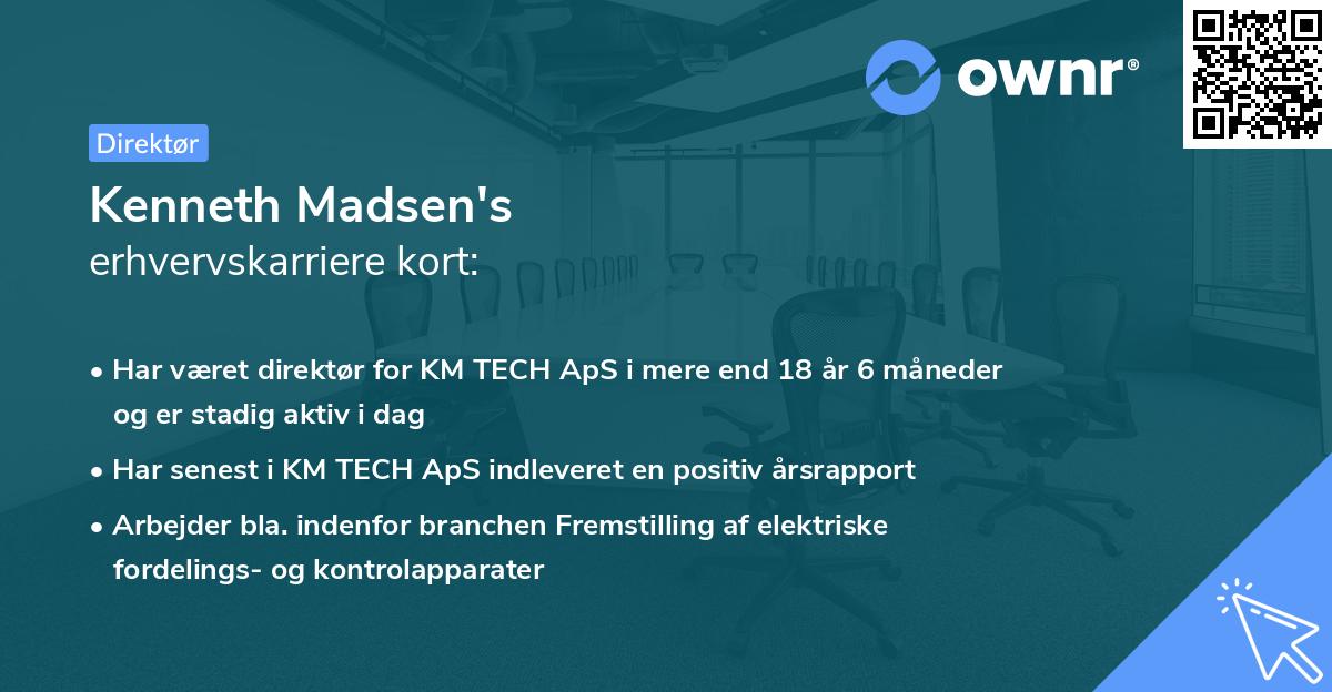 Kenneth Madsen's erhvervskarriere kort