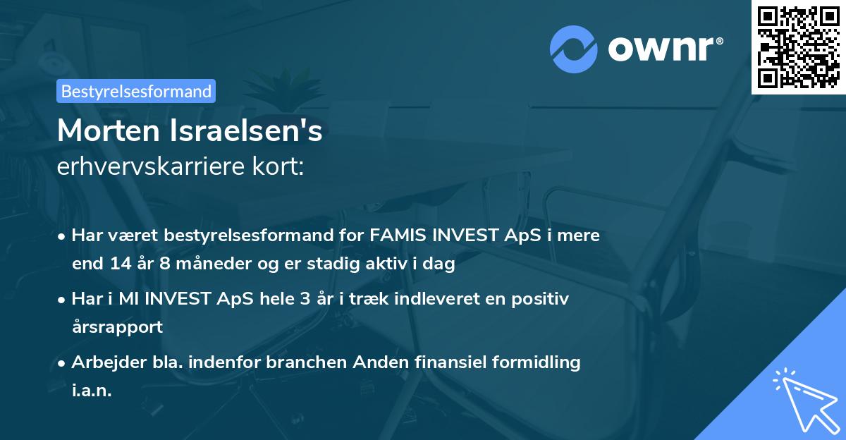 Morten Israelsen's erhvervskarriere kort