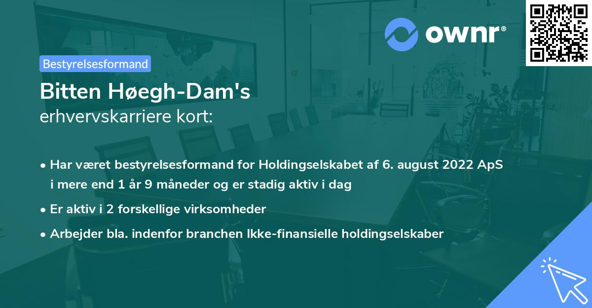 Bitten Høegh-Dam's erhvervskarriere kort