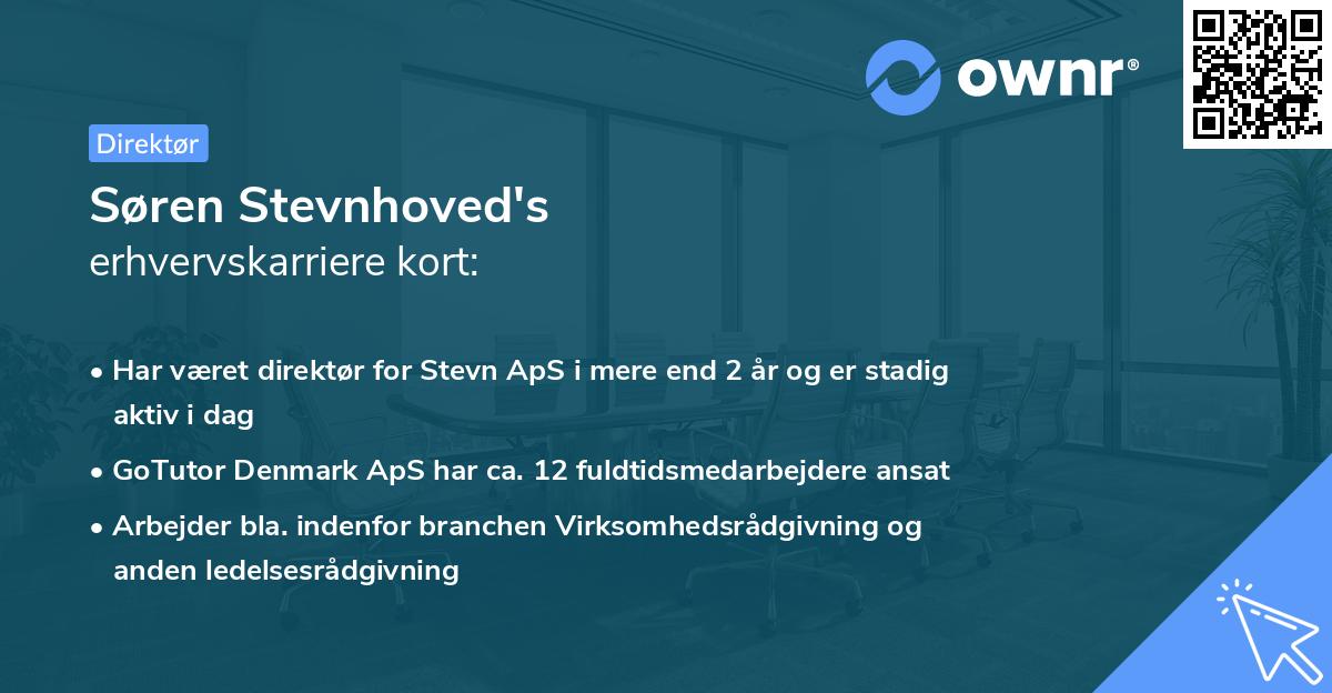 Søren Stevnhoved's erhvervskarriere kort