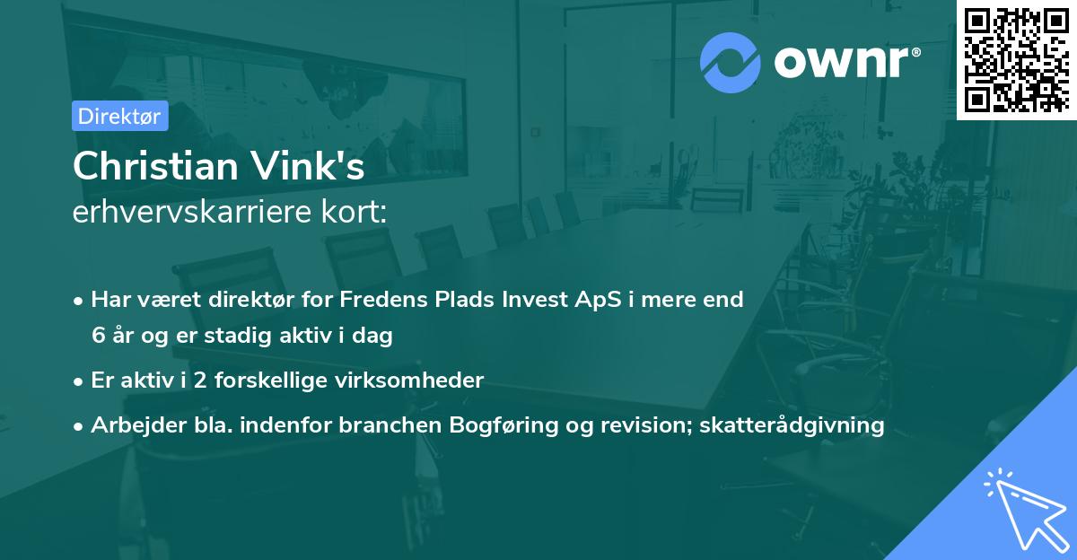 Christian Vink's erhvervskarriere kort