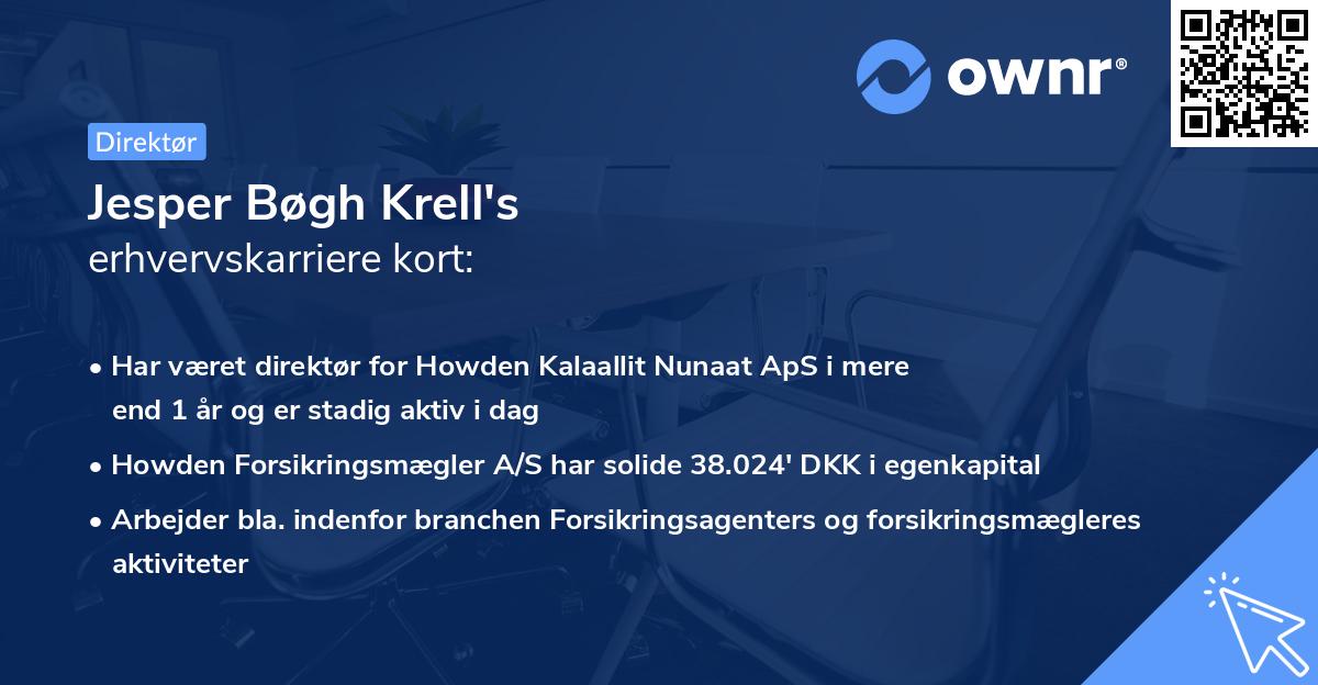 Jesper Bøgh Krell's erhvervskarriere kort