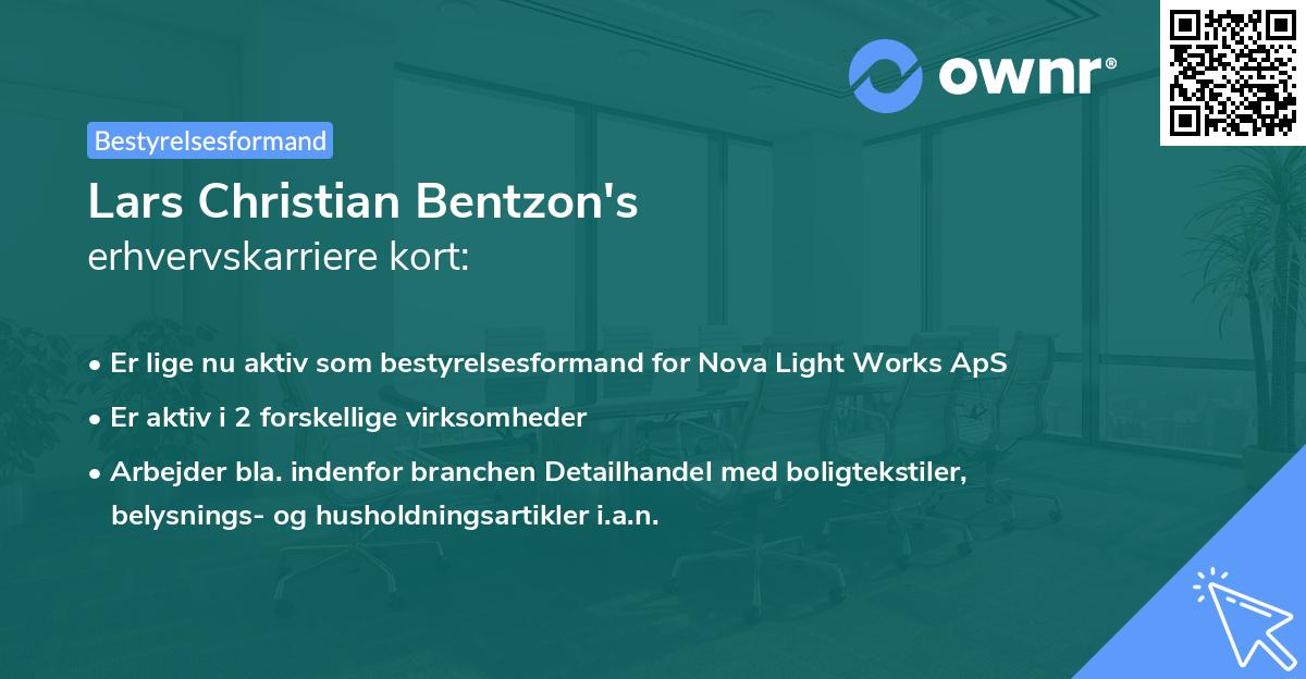 Lars Christian Bentzon's erhvervskarriere kort
