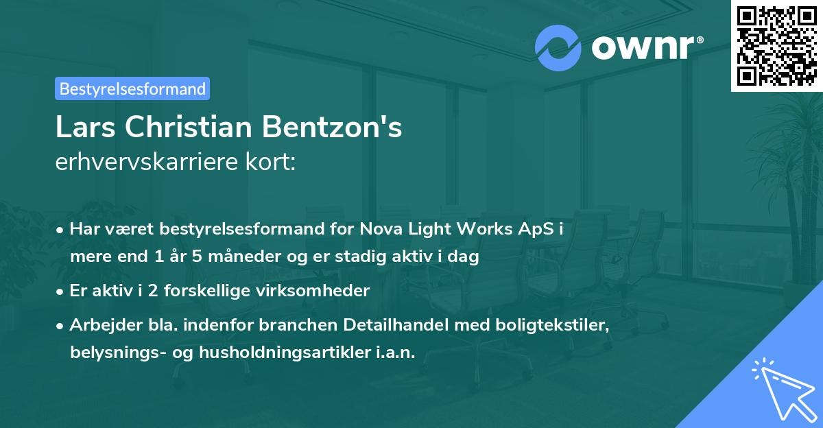 Lars Christian Bentzon's erhvervskarriere kort