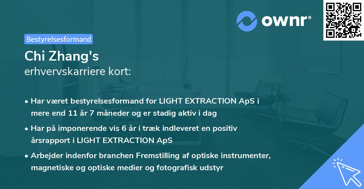 Chi Zhang's erhvervskarriere kort