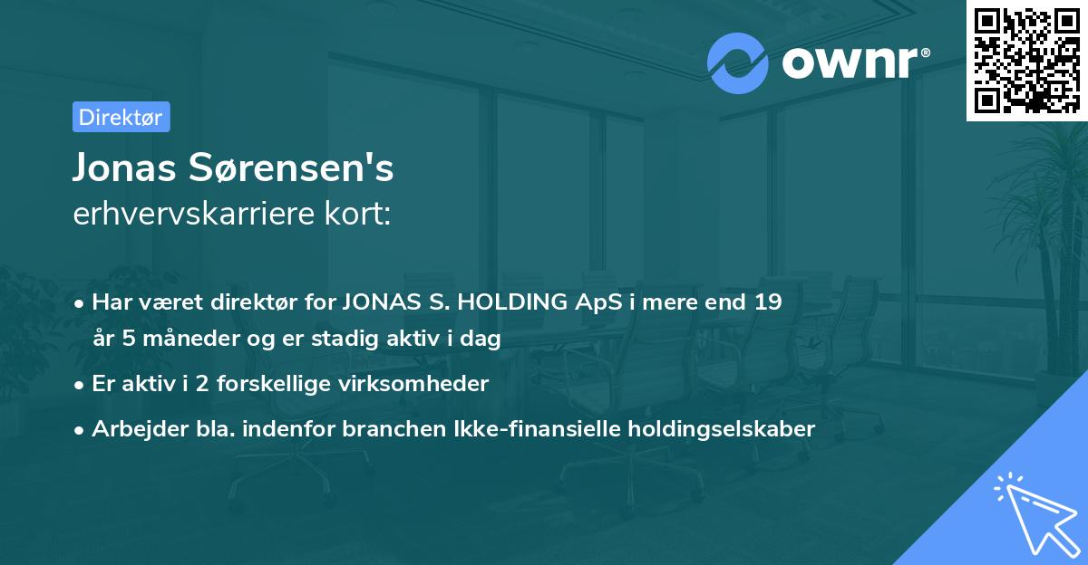Jonas Sørensen's erhvervskarriere kort