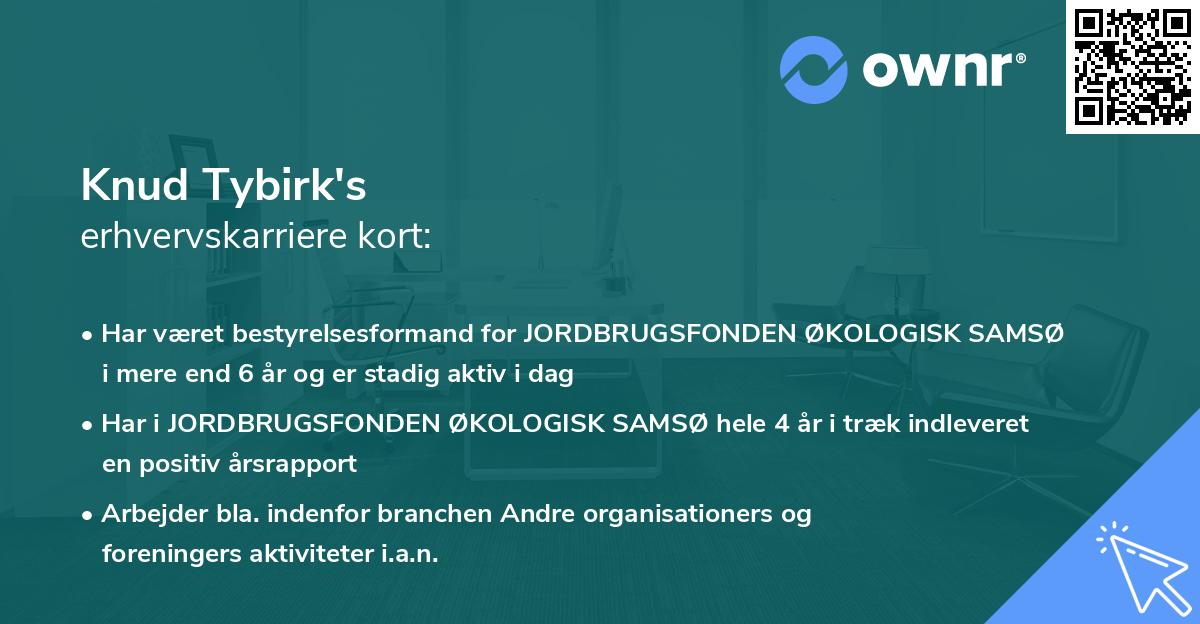 Knud Tybirk's erhvervskarriere kort