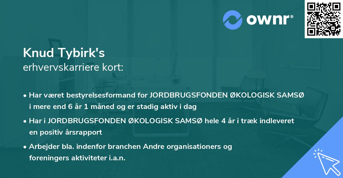 Knud Tybirk's erhvervskarriere kort