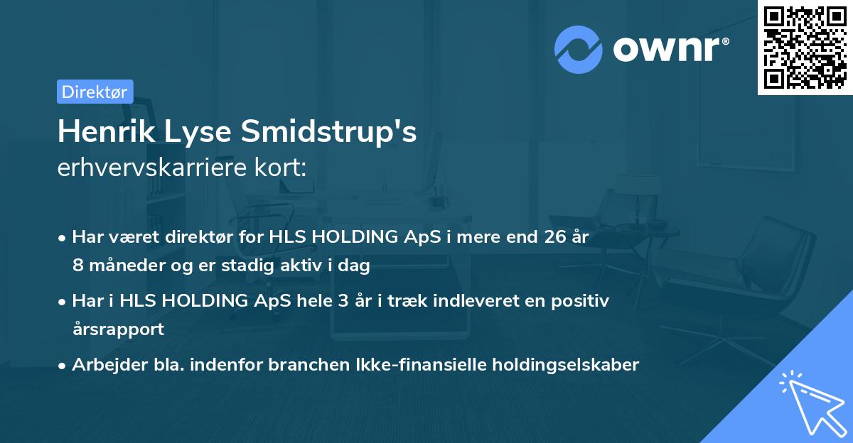 Henrik Lyse Smidstrup's erhvervskarriere kort