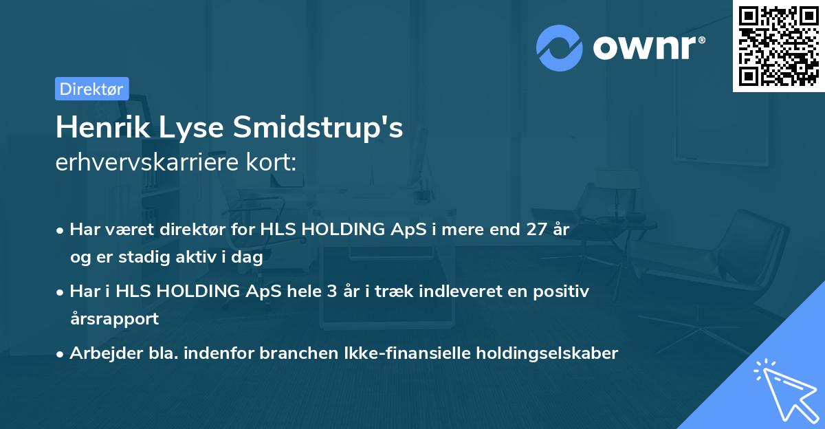 Henrik Lyse Smidstrup's erhvervskarriere kort