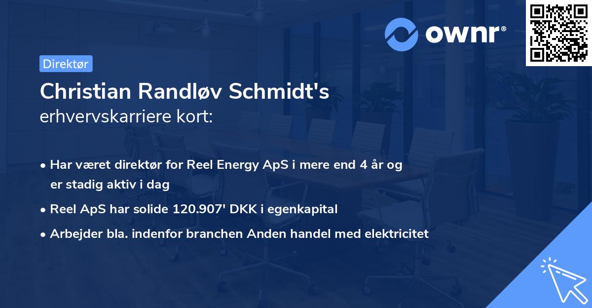 Christian Randløv Schmidt's erhvervskarriere kort