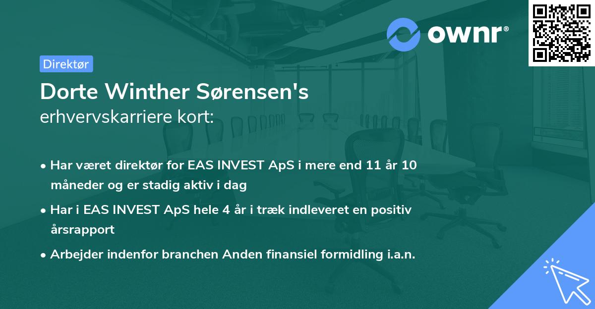 Dorte Winther Sørensen's erhvervskarriere kort