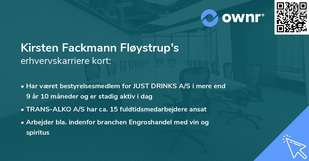 Kirsten Fackmann Fløystrup's erhvervskarriere kort