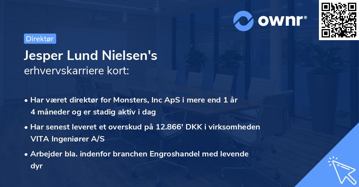Jesper Lund Nielsen's erhvervskarriere kort