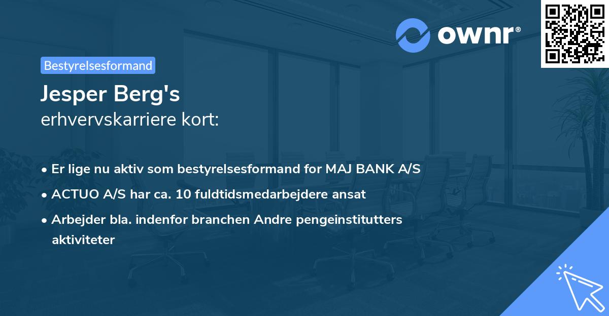 Jesper Berg's erhvervskarriere kort