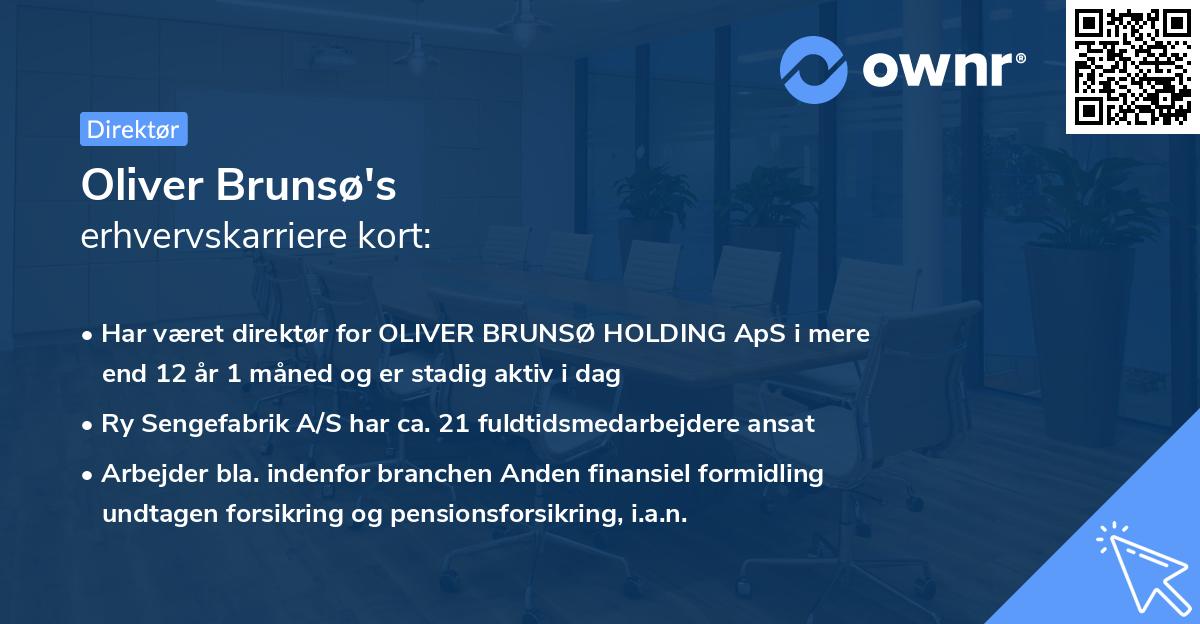 Oliver Brunsø's erhvervskarriere kort