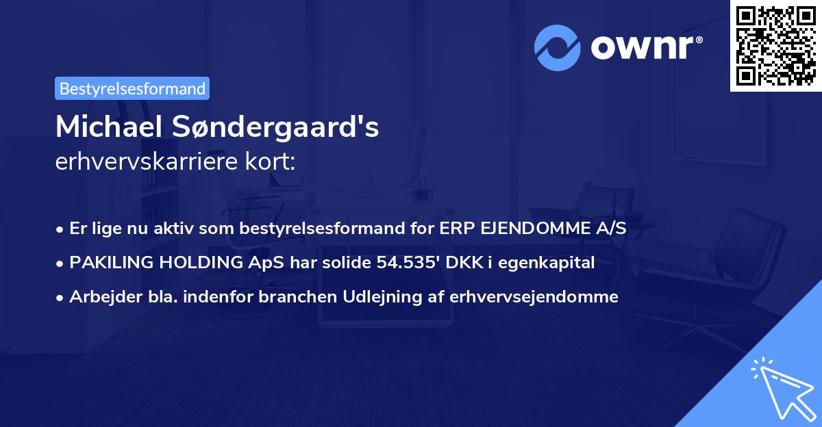 Michael Søndergaard's erhvervskarriere kort