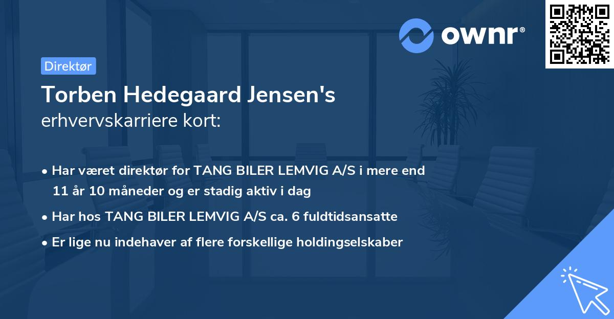Torben Hedegaard Jensen's erhvervskarriere kort