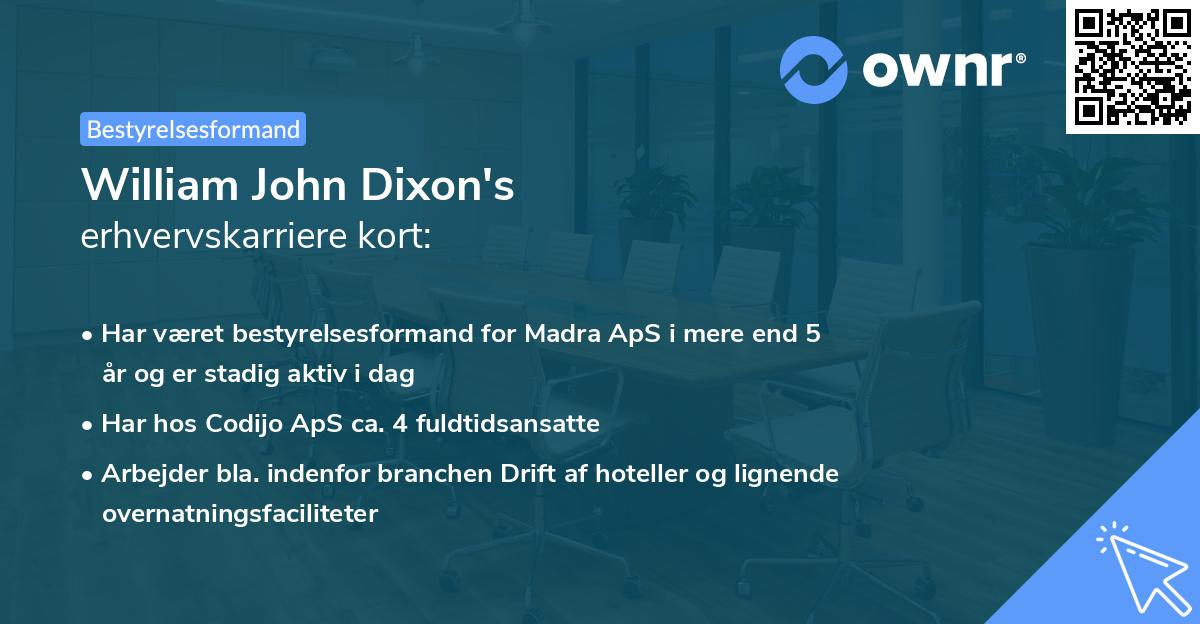 William John Dixon's erhvervskarriere kort