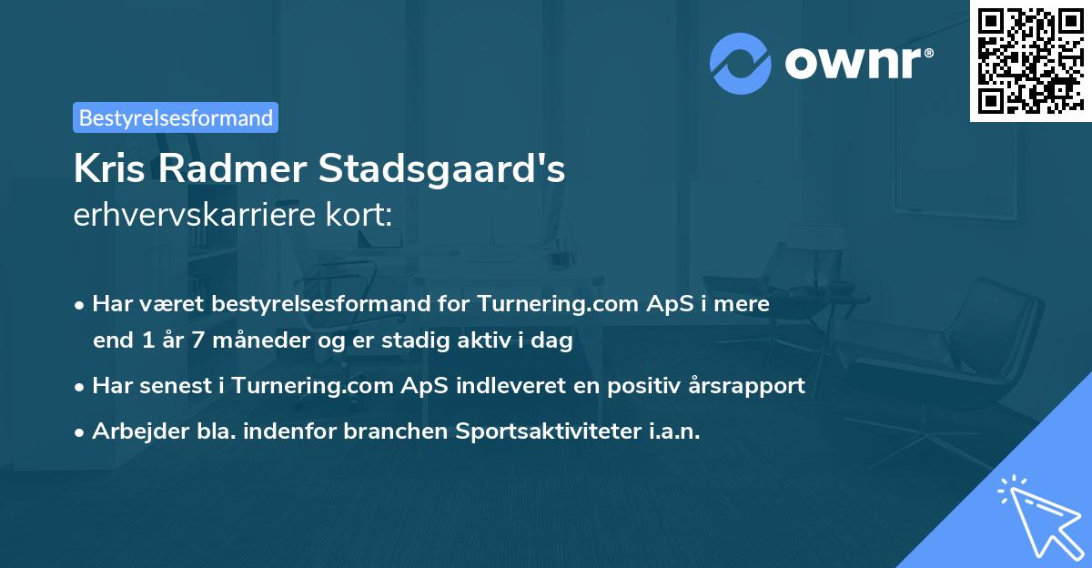 Kris Radmer Stadsgaard's erhvervskarriere kort
