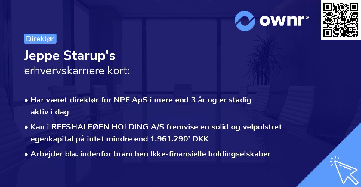 Jeppe Starup's erhvervskarriere kort