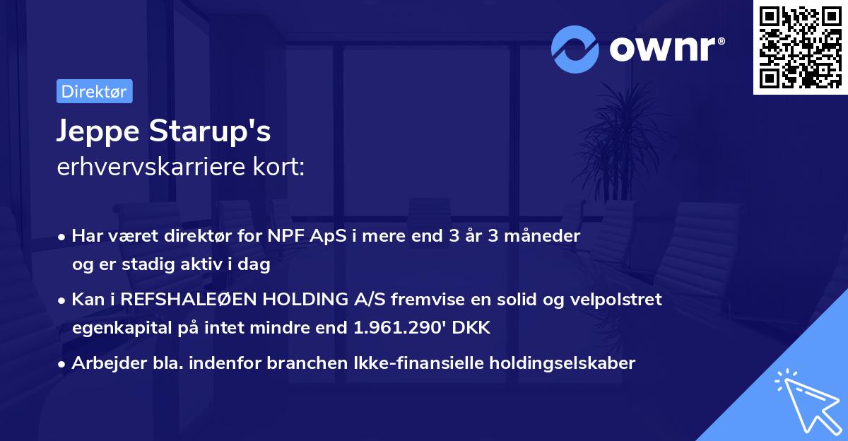 Jeppe Starup's erhvervskarriere kort