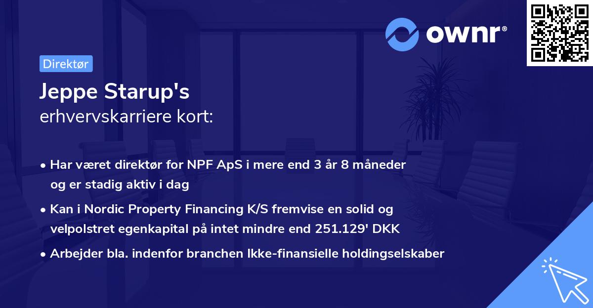 Jeppe Starup's erhvervskarriere kort