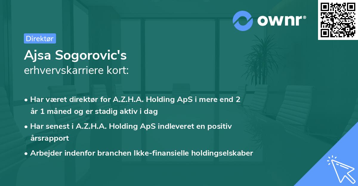 Ajsa Sogorovic's erhvervskarriere kort