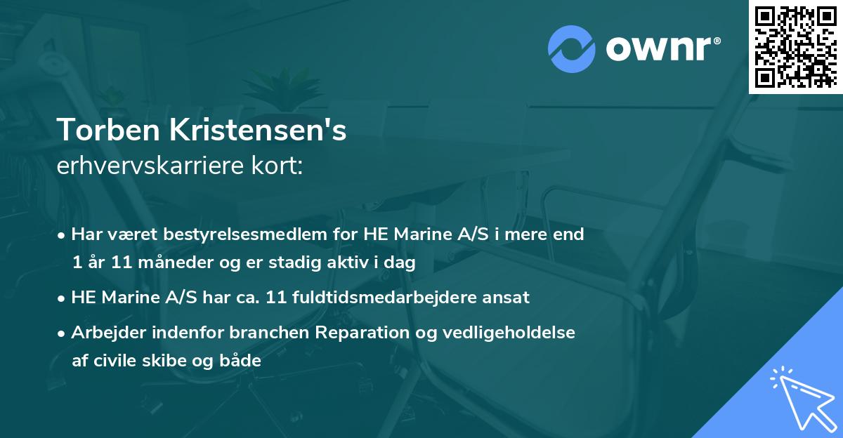 Torben Kristensen's erhvervskarriere kort