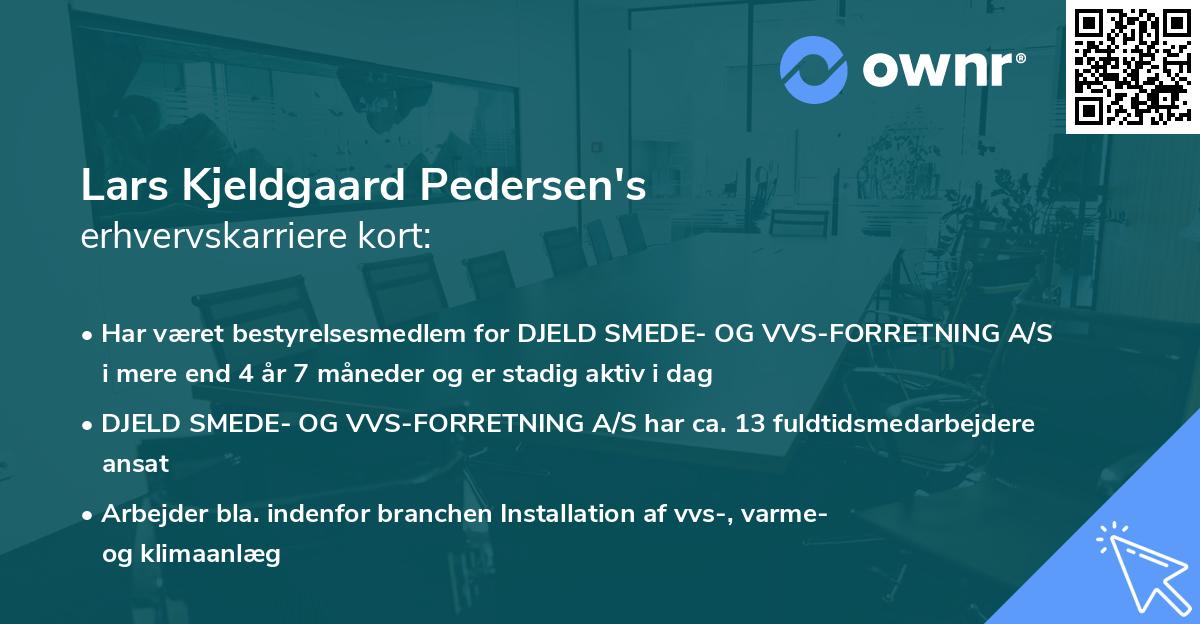 Lars Kjeldgaard Pedersen's erhvervskarriere kort